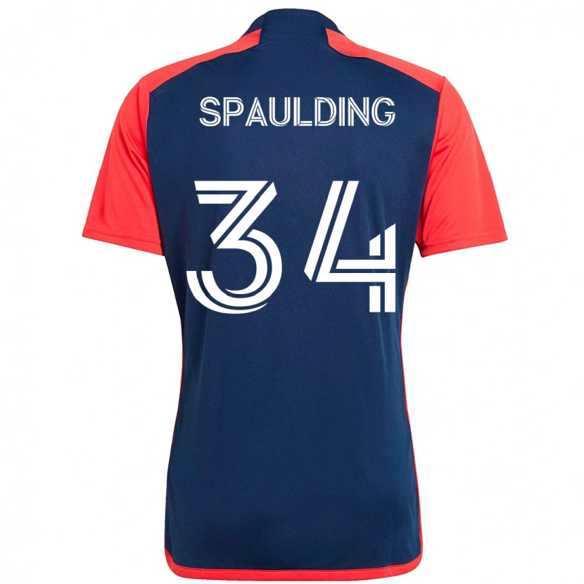 Danxen Barn Ryan Spaulding #34 Blå Röd Hemmatröja Matchtröjor 2025/26 Tröjor T-Tröja
