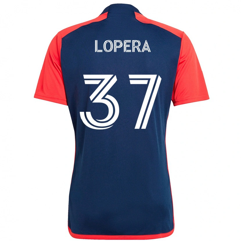Danxen Barn Steban Lopera #37 Blå Röd Hemmatröja Matchtröjor 2025/26 Tröjor T-Tröja