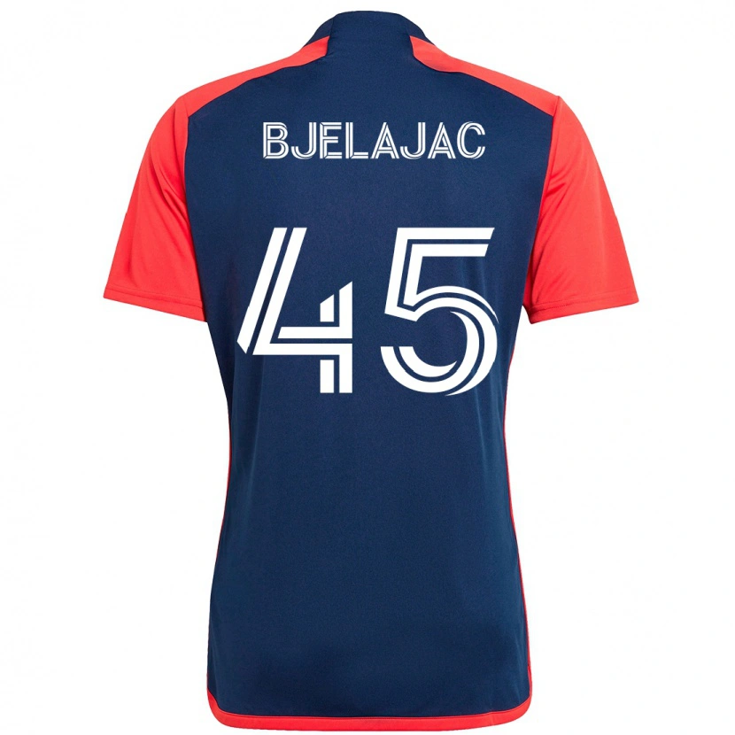 Danxen Barn Andrej Bjelajac #45 Blå Röd Hemmatröja Matchtröjor 2025/26 Tröjor T-Tröja