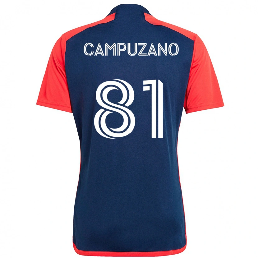 Danxen Barn Nico Campuzano #81 Blå Röd Hemmatröja Matchtröjor 2025/26 Tröjor T-Tröja