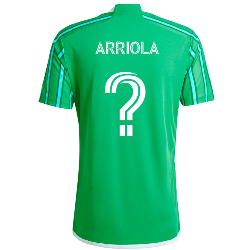 Danxen Barn Paul Arriola #0 Grön Vit Hemmatröja Matchtröjor 2025/26 Tröjor T-Tröja