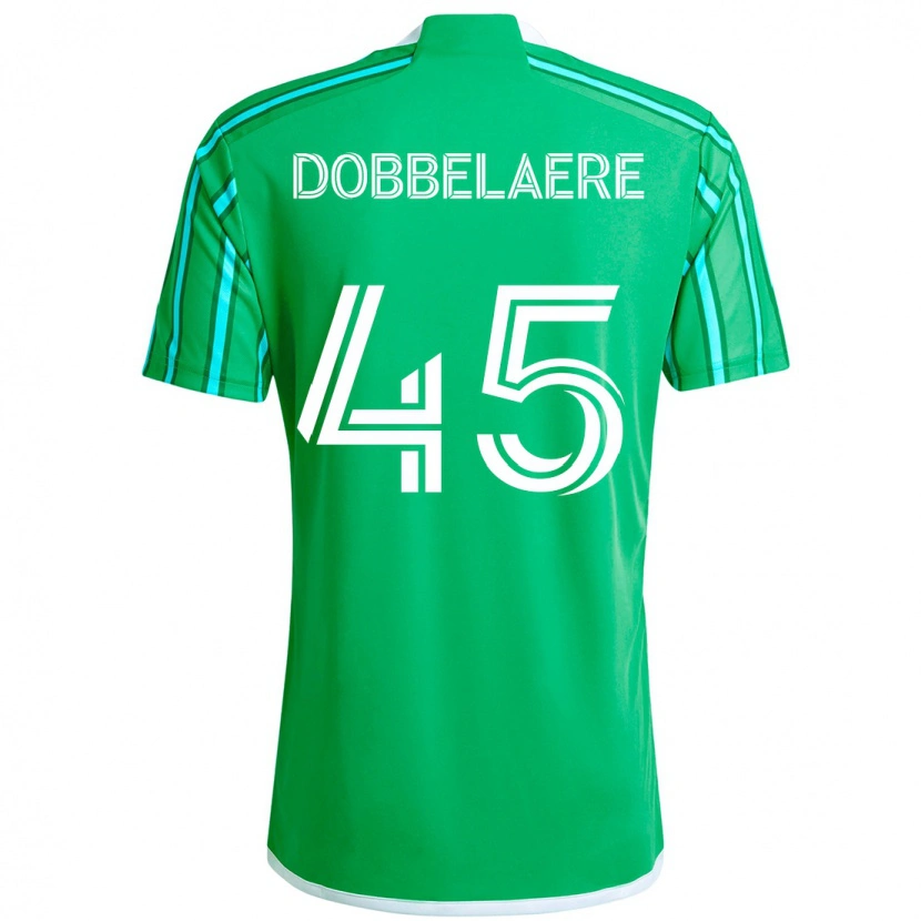 Danxen Barn Ethan Dobbelaere #45 Grön Vit Hemmatröja Matchtröjor 2025/26 Tröjor T-Tröja