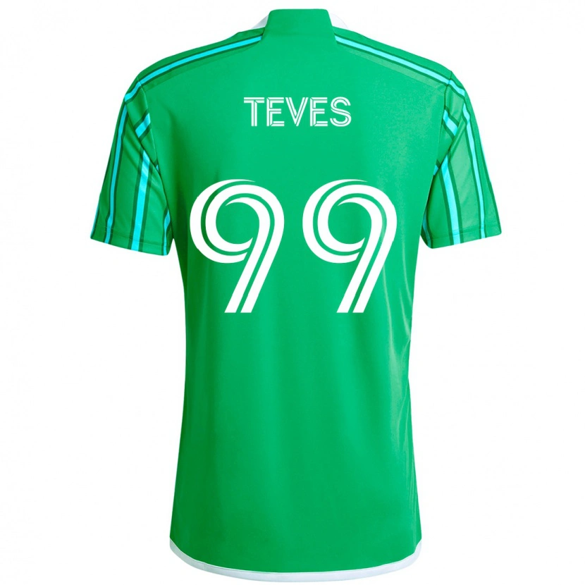 Danxen Barn Dylan Teves #99 Grön Vit Hemmatröja Matchtröjor 2025/26 Tröjor T-Tröja