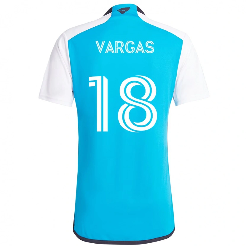 Danxen Barn Kerwin Vargas #18 Himmelsblå Vit Hemmatröja Matchtröjor 2025/26 Tröjor T-Tröja