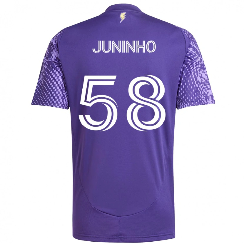 Danxen Barn Juninho #58 Lila Vit Hemmatröja Matchtröjor 2025/26 Tröjor T-Tröja