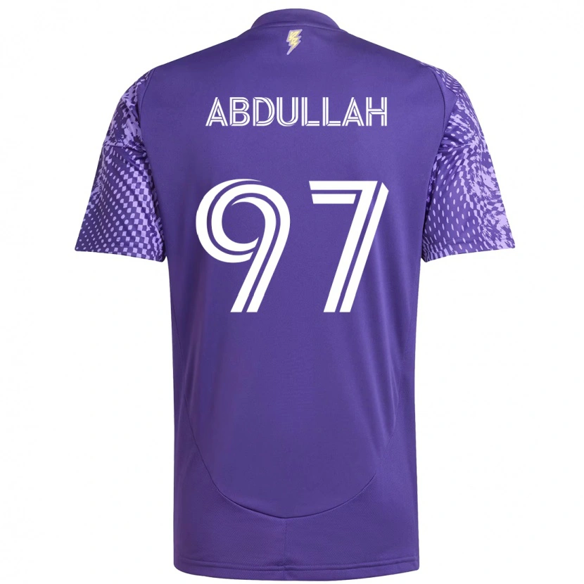 Danxen Barn Majed Abdullah #97 Lila Vit Hemmatröja Matchtröjor 2025/26 Tröjor T-Tröja