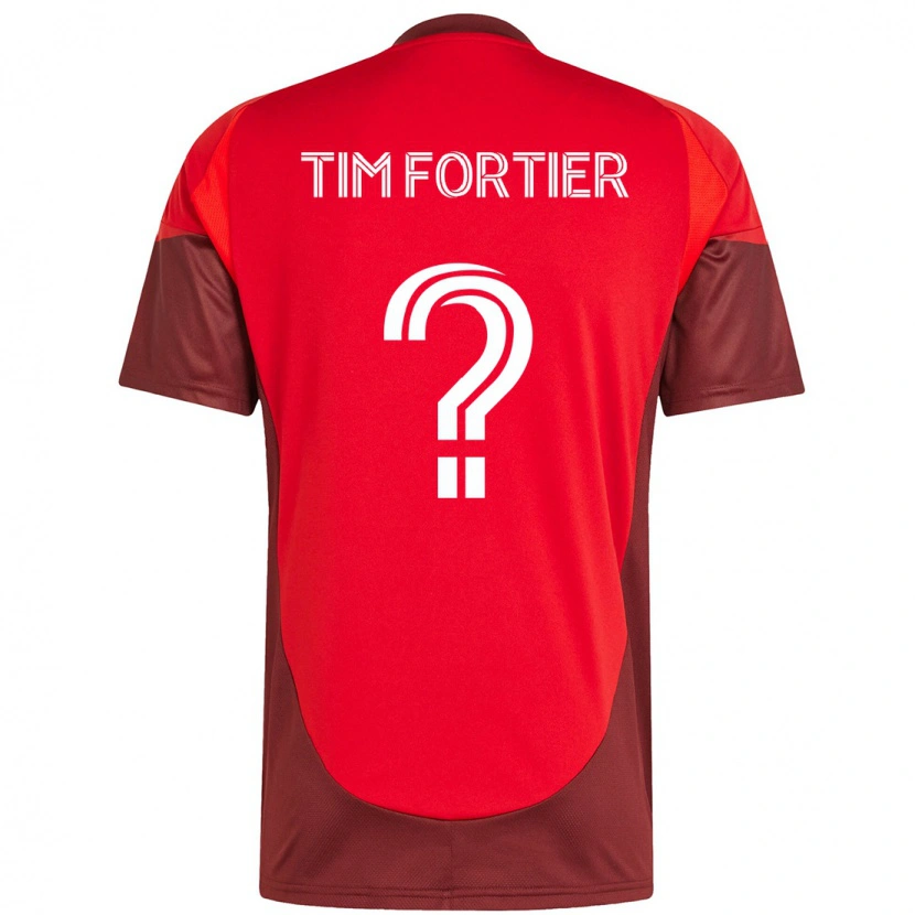 Danxen Barn Tim Fortier #0 Röd Vit Hemmatröja Matchtröjor 2025/26 Tröjor T-Tröja