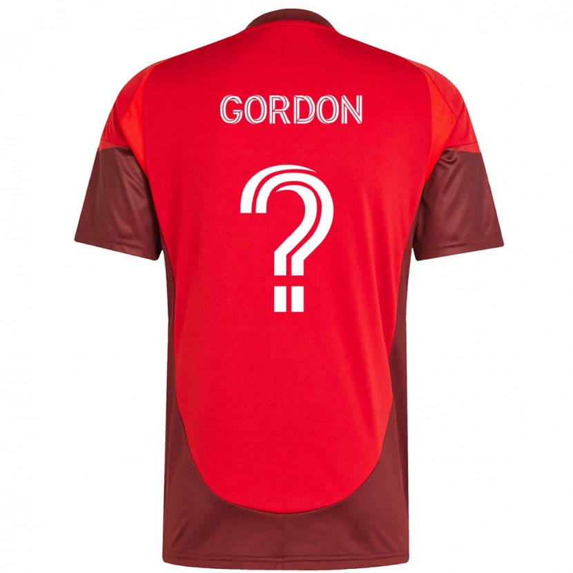 Danxen Barn Joshua Gordon #0 Röd Vit Hemmatröja Matchtröjor 2025/26 Tröjor T-Tröja
