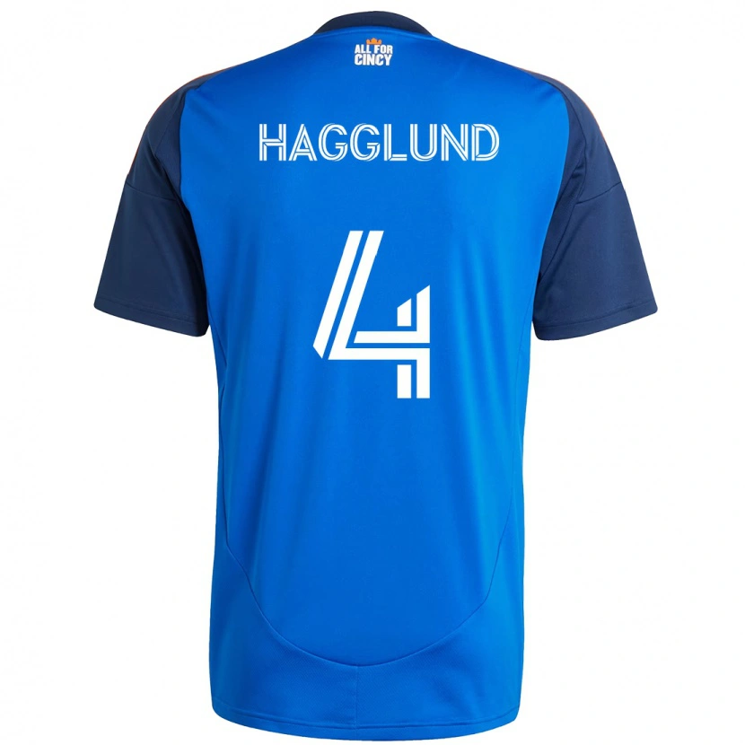 Danxen Barn Nick Hagglund #4 Mörkblå Orange Hemmatröja Matchtröjor 2025/26 Tröjor T-Tröja