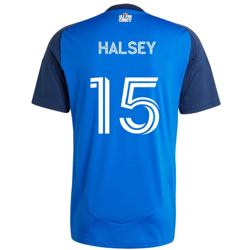Danxen Barn Bret Halsey #15 Mörkblå Orange Hemmatröja Matchtröjor 2025/26 Tröjor T-Tröja