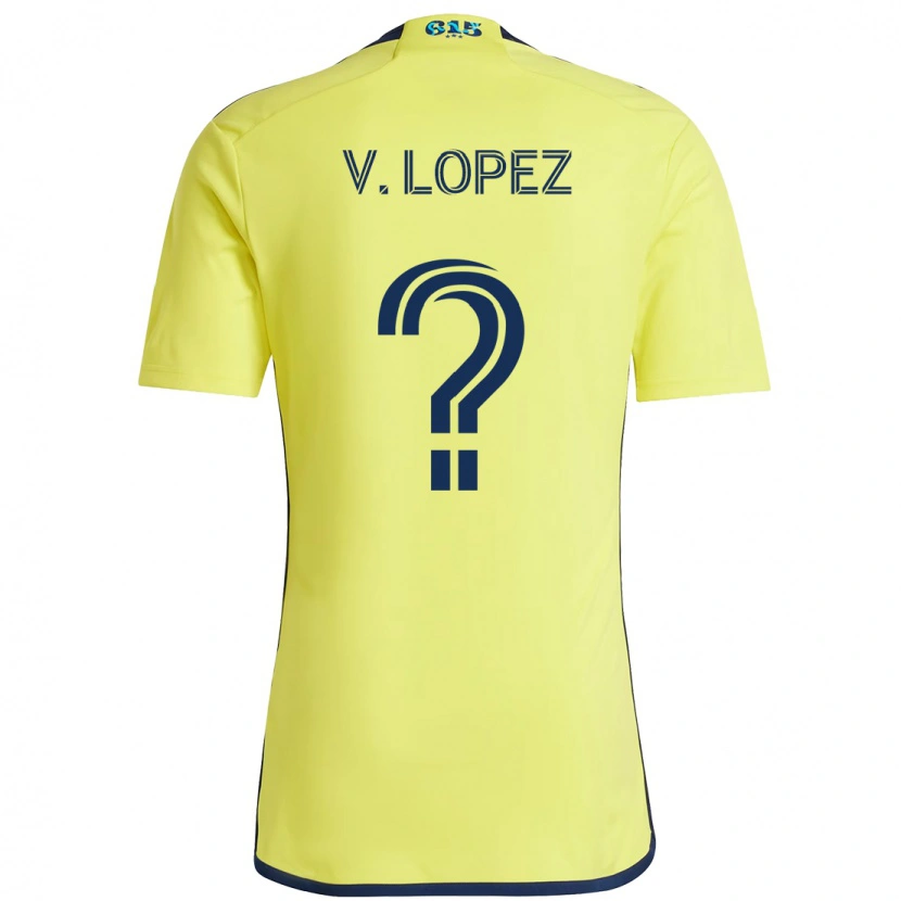 Danxen Barn Alejandro Velazquez-Lopez #0 Gul Marinblå Hemmatröja Matchtröjor 2025/26 Tröjor T-Tröja