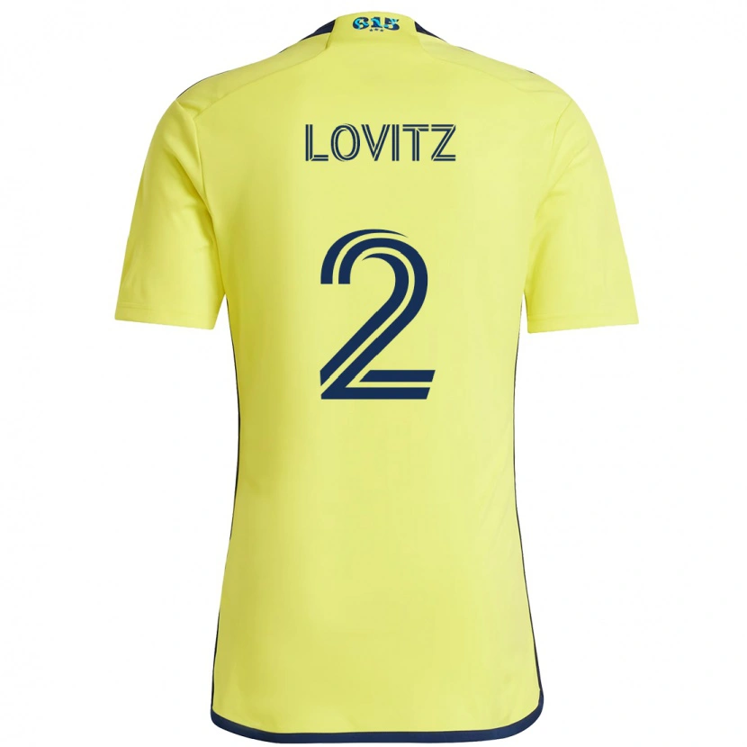 Danxen Barn Daniel Lovitz #2 Gul Marinblå Hemmatröja Matchtröjor 2025/26 Tröjor T-Tröja