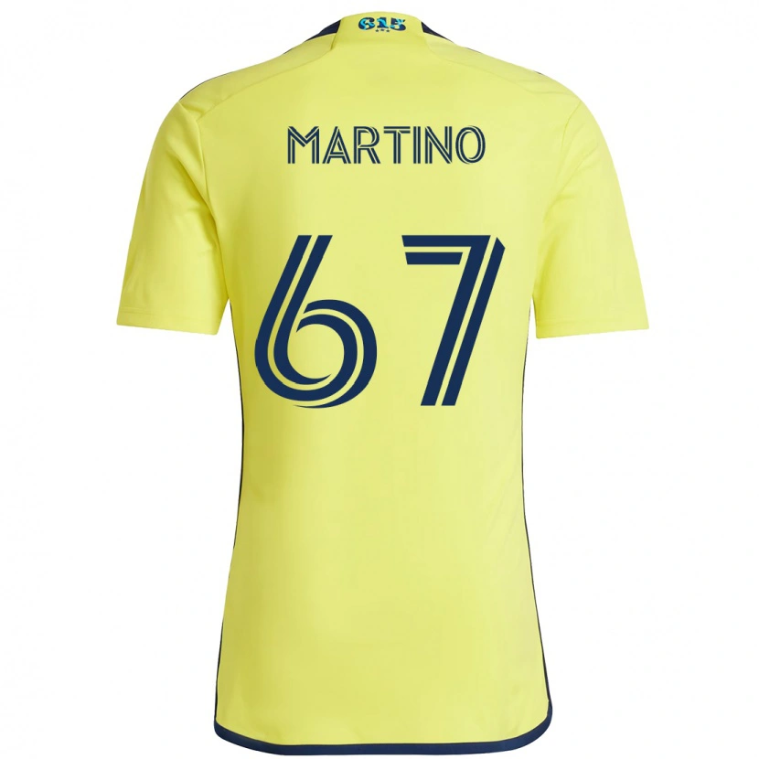Danxen Barn Ben Martino #67 Gul Marinblå Hemmatröja Matchtröjor 2025/26 Tröjor T-Tröja