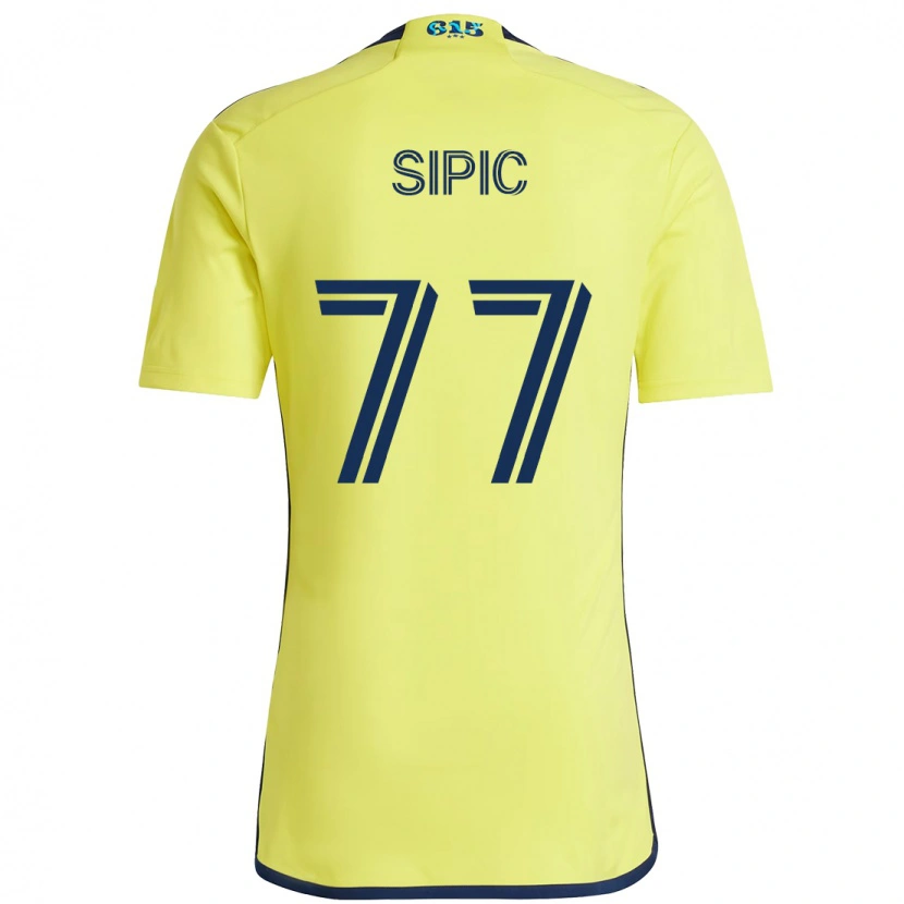 Danxen Barn Adem Sipić #77 Gul Marinblå Hemmatröja Matchtröjor 2025/26 Tröjor T-Tröja