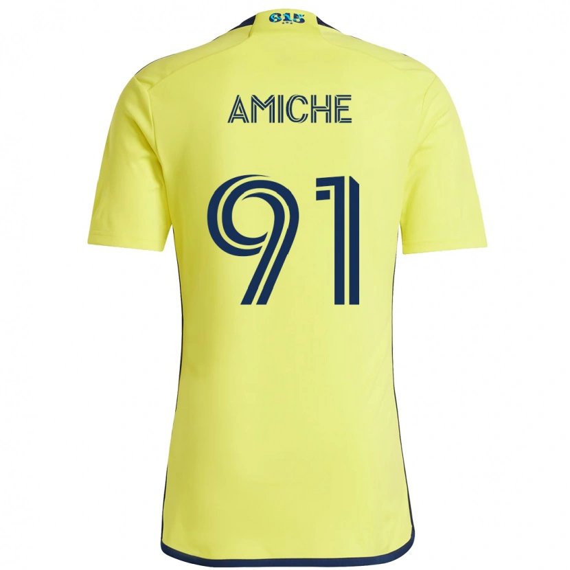 Danxen Barn Kemy Amiche #91 Gul Marinblå Hemmatröja Matchtröjor 2025/26 Tröjor T-Tröja