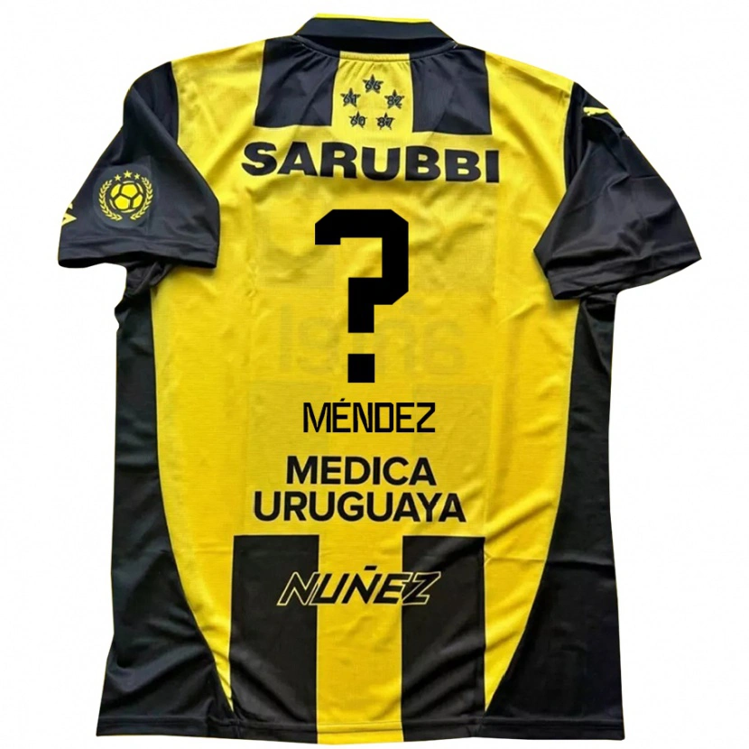 Danxen Barn Diego Méndez #0 Gul Svart Hemmatröja Matchtröjor 2025/26 Tröjor T-Tröja