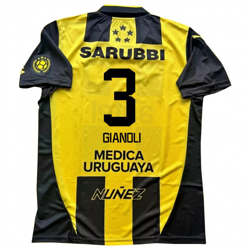 Danxen Barn Martín Gianoli #3 Gul Svart Hemmatröja Matchtröjor 2025/26 Tröjor T-Tröja