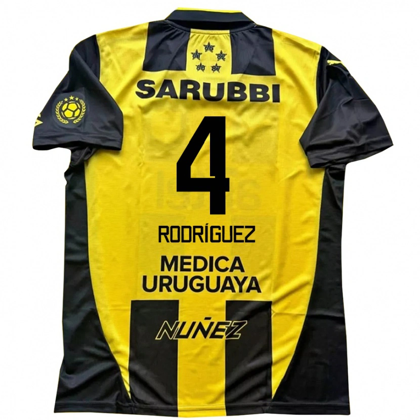 Danxen Barn Guzmán Rodríguez #4 Gul Svart Hemmatröja Matchtröjor 2025/26 Tröjor T-Tröja