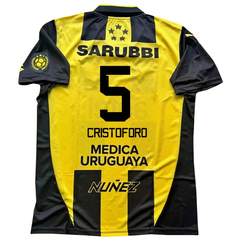 Danxen Barn Sebastián Cristóforo #5 Gul Svart Hemmatröja Matchtröjor 2025/26 Tröjor T-Tröja