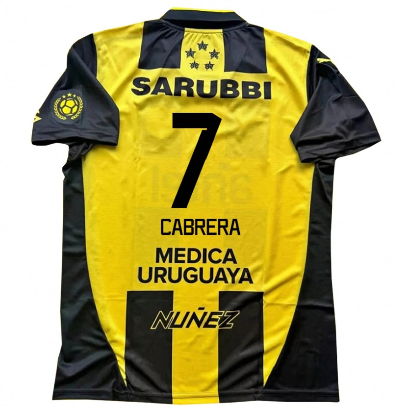 Danxen Barn Javier Cabrera #7 Gul Svart Hemmatröja Matchtröjor 2025/26 Tröjor T-Tröja