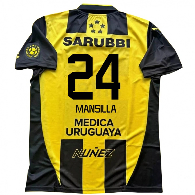 Danxen Barn Brian Mansilla #24 Gul Svart Hemmatröja Matchtröjor 2025/26 Tröjor T-Tröja