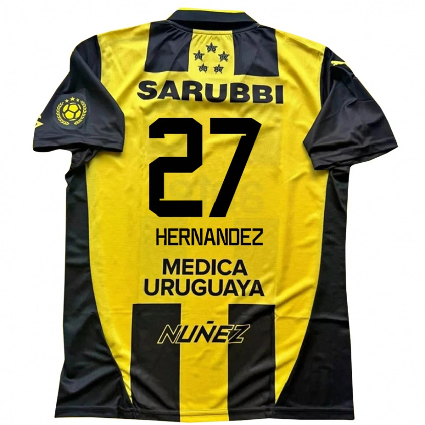 Danxen Barn Lucas Hernández #27 Gul Svart Hemmatröja Matchtröjor 2025/26 Tröjor T-Tröja