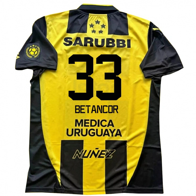 Danxen Barn Bruno Betancor #33 Gul Svart Hemmatröja Matchtröjor 2025/26 Tröjor T-Tröja