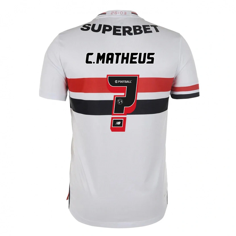 Danxen Barn Caio Matheus #0 Röd Svart Vit Hemmatröja Matchtröjor 2025/26 Tröjor T-Tröja