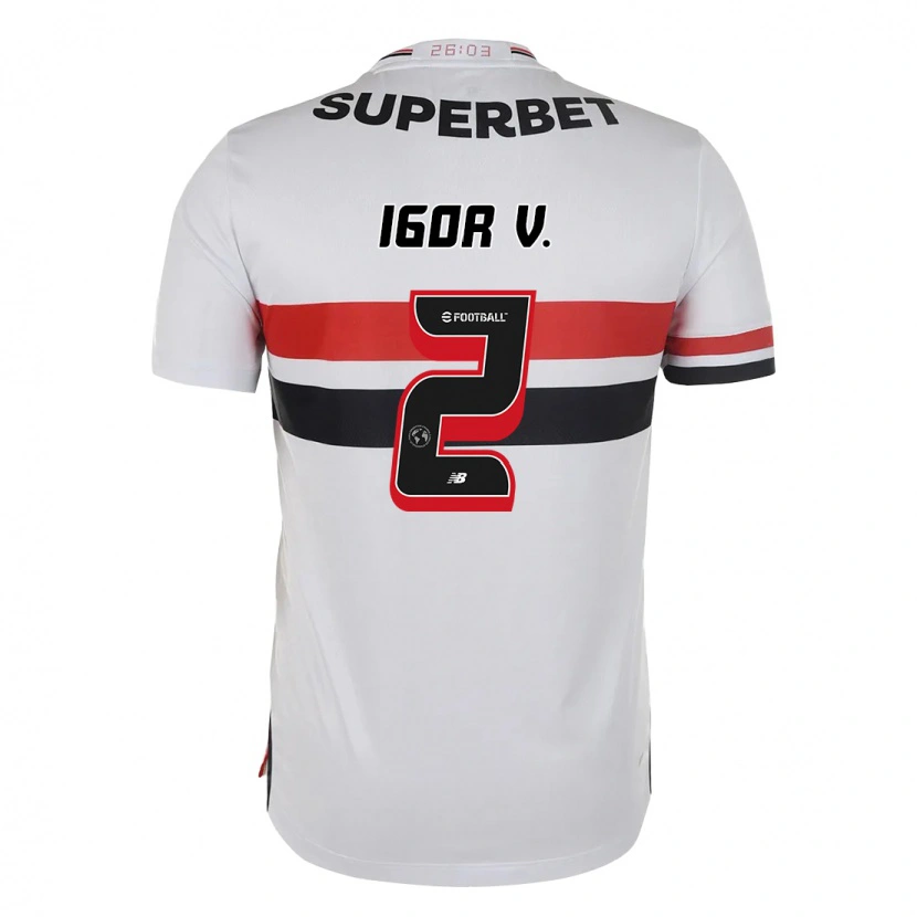 Danxen Barn Igor Vinícius #2 Röd Svart Vit Hemmatröja Matchtröjor 2025/26 Tröjor T-Tröja