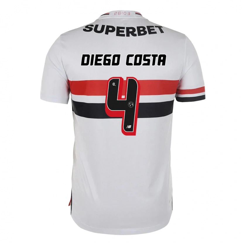 Danxen Barn Diego Costa #4 Röd Svart Vit Hemmatröja Matchtröjor 2025/26 Tröjor T-Tröja