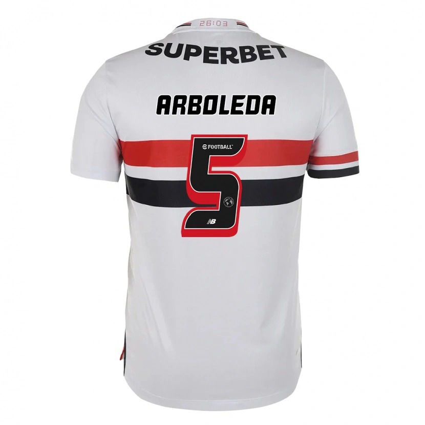 Danxen Barn Robert Arboleda #5 Röd Svart Vit Hemmatröja Matchtröjor 2025/26 Tröjor T-Tröja
