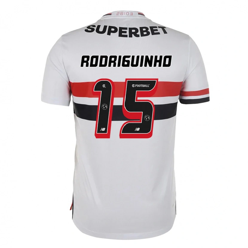 Danxen Barn Rodriguinho #15 Röd Svart Vit Hemmatröja Matchtröjor 2025/26 Tröjor T-Tröja