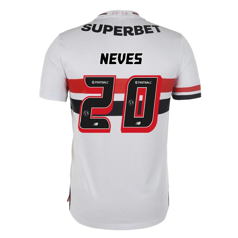 Danxen Barn Gabriel Neves #20 Röd Svart Vit Hemmatröja Matchtröjor 2025/26 Tröjor T-Tröja