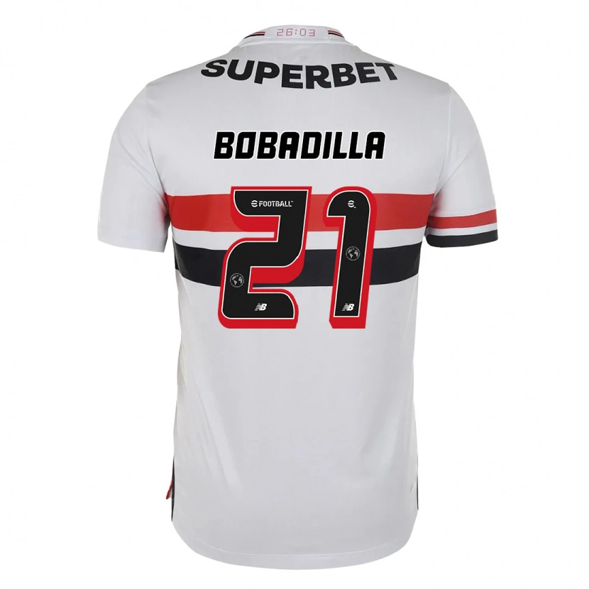 Danxen Barn Damián Bobadilla #21 Röd Svart Vit Hemmatröja Matchtröjor 2025/26 Tröjor T-Tröja