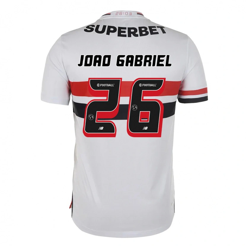 Danxen Barn João Gabriel #26 Röd Svart Vit Hemmatröja Matchtröjor 2025/26 Tröjor T-Tröja