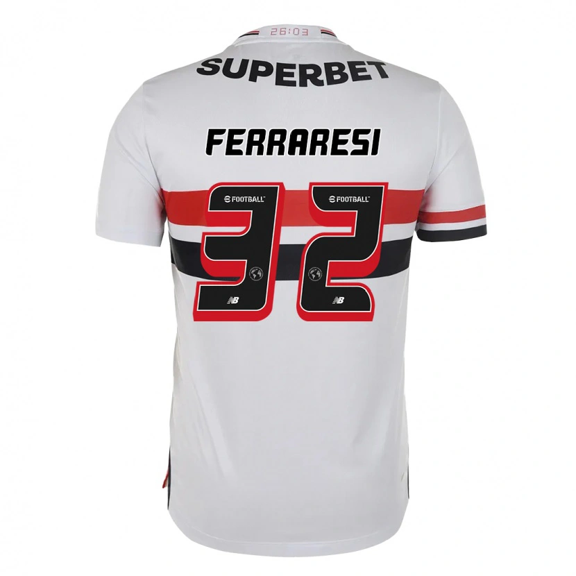 Danxen Barn Nahuel Ferraresi #32 Röd Svart Vit Hemmatröja Matchtröjor 2025/26 Tröjor T-Tröja