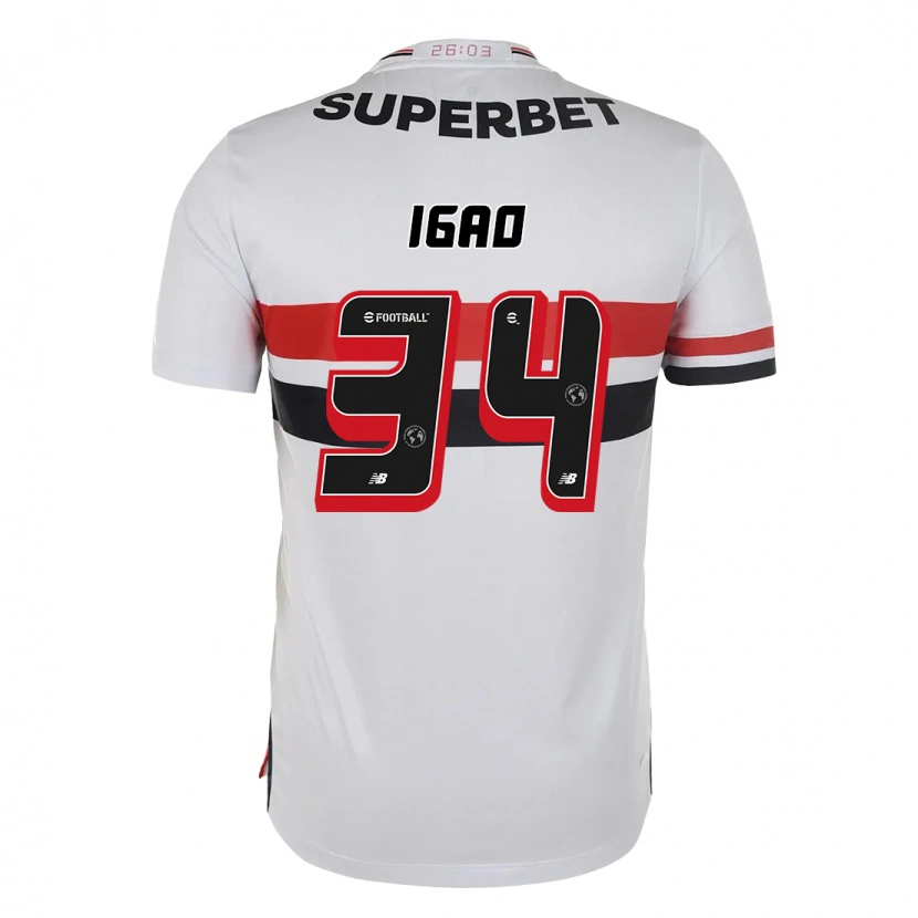 Danxen Barn Igão #34 Röd Svart Vit Hemmatröja Matchtröjor 2025/26 Tröjor T-Tröja