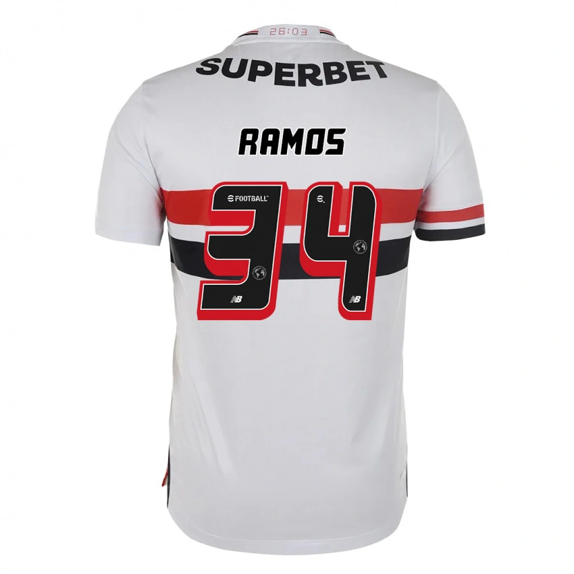 Danxen Barn Raí Ramos #34 Röd Svart Vit Hemmatröja Matchtröjor 2025/26 Tröjor T-Tröja