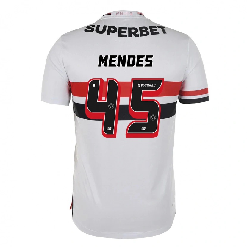 Danxen Barn Nathan Mendes #45 Röd Svart Vit Hemmatröja Matchtröjor 2025/26 Tröjor T-Tröja