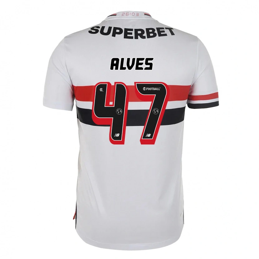 Danxen Barn Matheus Alves #47 Röd Svart Vit Hemmatröja Matchtröjor 2025/26 Tröjor T-Tröja