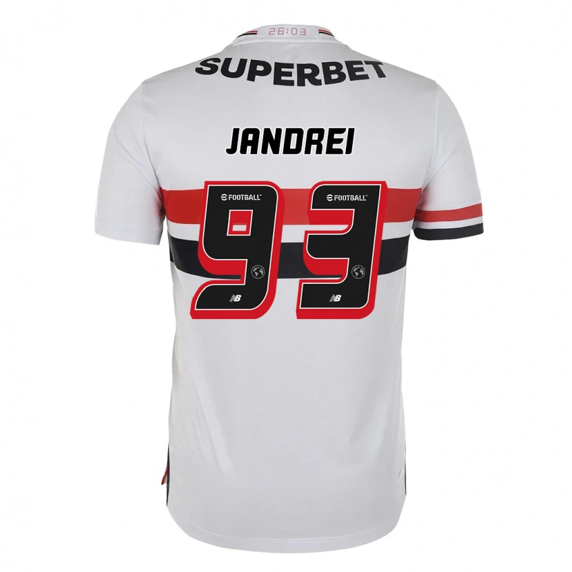Danxen Barn Jandrei #93 Röd Svart Vit Hemmatröja Matchtröjor 2025/26 Tröjor T-Tröja