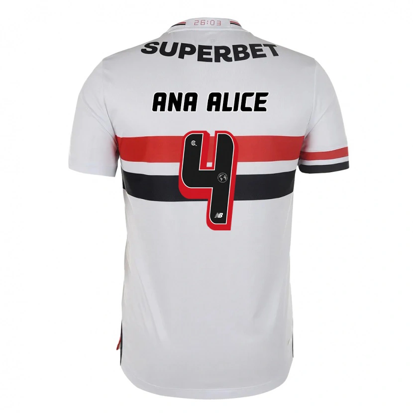 Danxen Barn Ana Alice Luciano Da Silva #4 Röd Svart Vit Hemmatröja Matchtröjor 2025/26 Tröjor T-Tröja