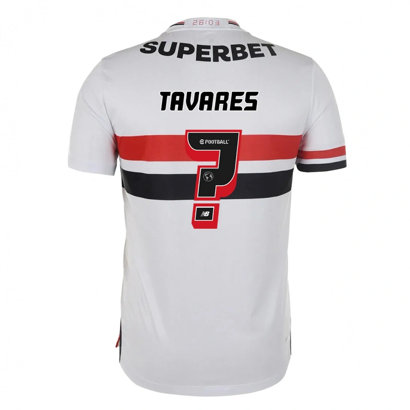 Danxen Barn Junior Tavares #0 Röd Svart Vit Hemmatröja Matchtröjor 2025/26 Tröjor T-Tröja