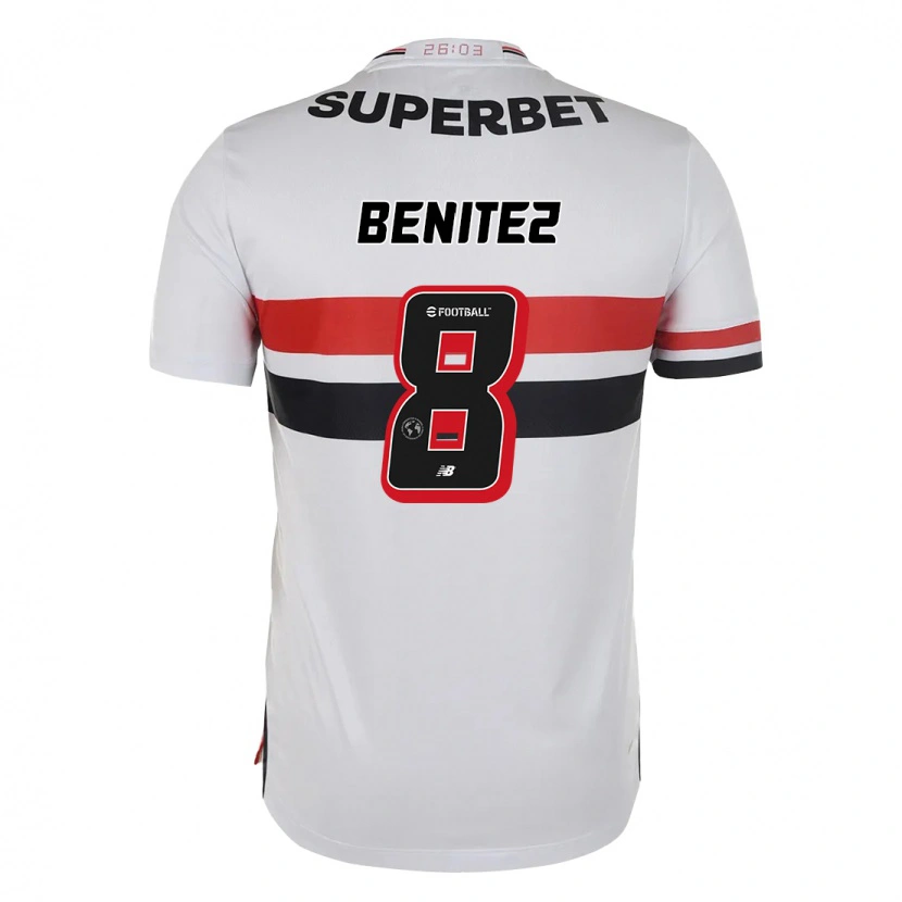 Danxen Barn Martin Benitez #8 Röd Svart Vit Hemmatröja Matchtröjor 2025/26 Tröjor T-Tröja
