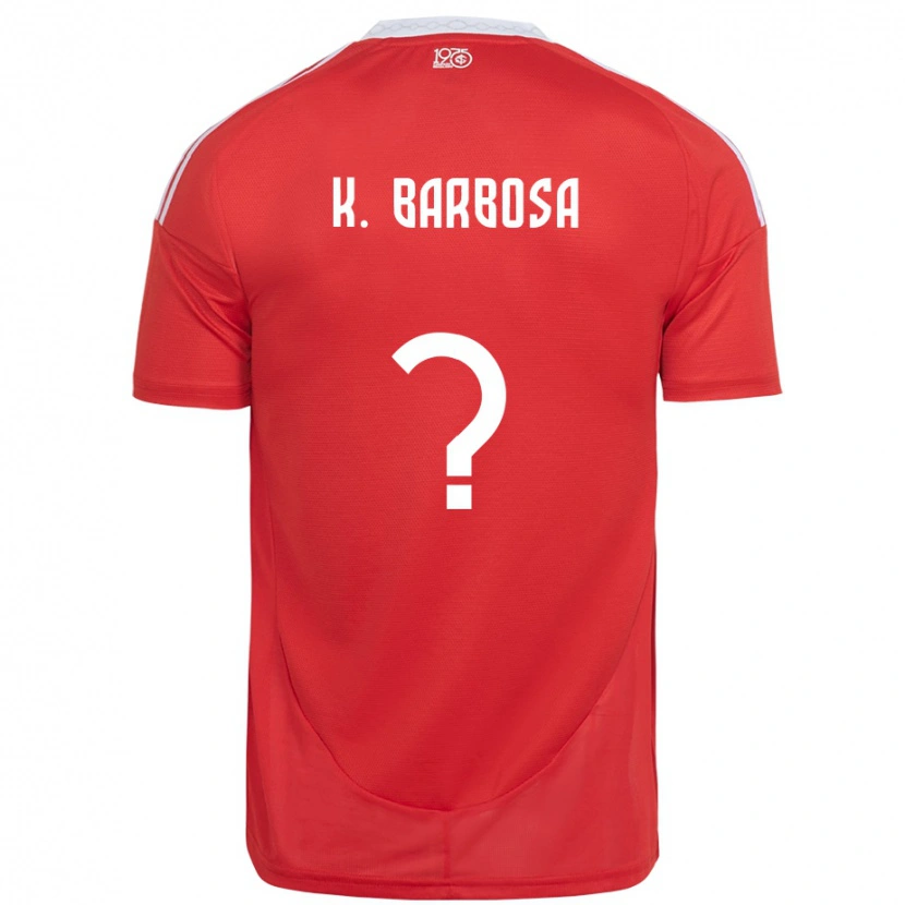 Danxen Barn Kauã Barbosa #0 Röd Vit Hemmatröja Matchtröjor 2025/26 Tröjor T-Tröja