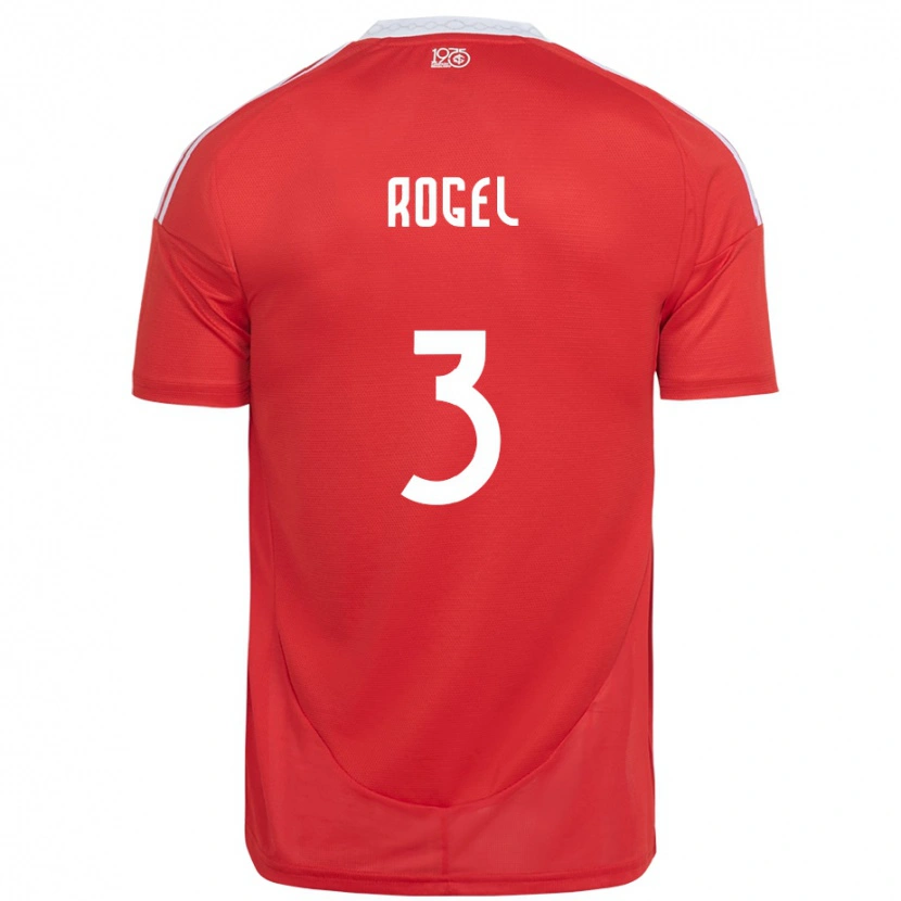 Danxen Barn Agustín Rogel #3 Röd Vit Hemmatröja Matchtröjor 2025/26 Tröjor T-Tröja
