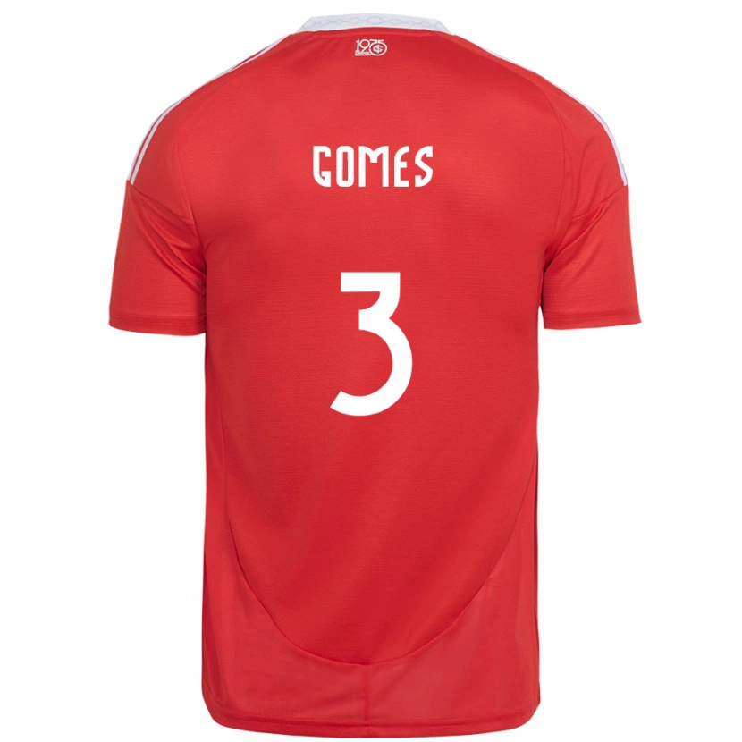 Danxen Barn Igor Gomes #3 Röd Vit Hemmatröja Matchtröjor 2025/26 Tröjor T-Tröja