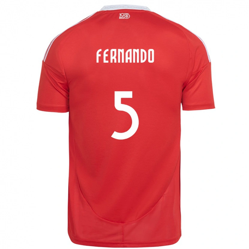 Danxen Barn Fernando #5 Röd Vit Hemmatröja Matchtröjor 2025/26 Tröjor T-Tröja