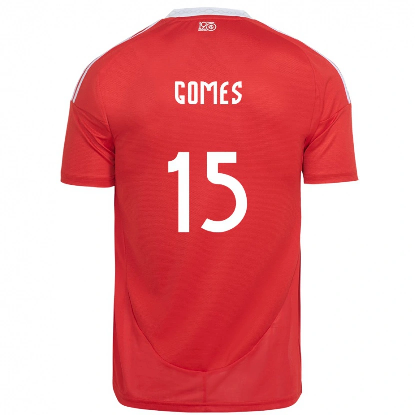 Danxen Barn Bruno Gomes #15 Röd Vit Hemmatröja Matchtröjor 2025/26 Tröjor T-Tröja