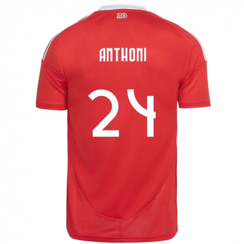 Danxen Barn Anthoni #24 Röd Vit Hemmatröja Matchtröjor 2025/26 Tröjor T-Tröja